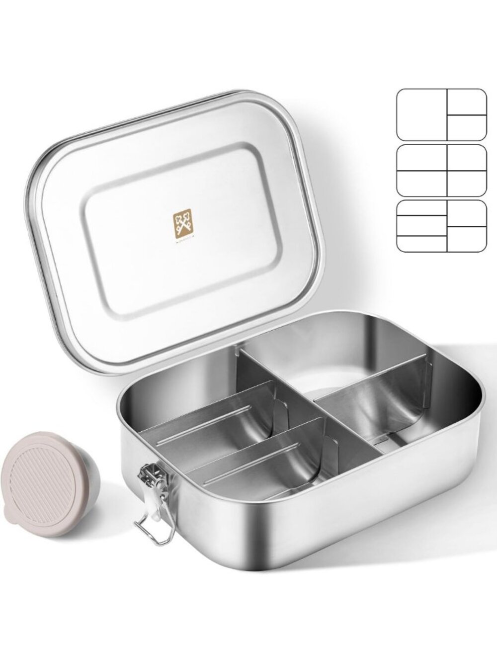 Large Stainless Steel Bento Box - 5 Compartment Eco-Friendly Lunch Container
